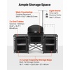 image:imageVEVOR Folding Camping Table Outdoor Portable Table Quick Setup Kitchen Cook Station with Storage Organizer Telescoping Legs a Detachable Windscreen Carrying Bag for Picnic BBQ RV Traveling