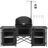 image:imageVEVOR Folding Camping Table Outdoor Portable Table Quick Setup Kitchen Cook Station with Storage Organizer Telescoping Legs a Detachable Windscreen Carrying Bag for Picnic BBQ RV Traveling