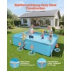 image:imageVEVOR Frame Above Ground Swimming Pool 118 x 78 x 30 in Rectangular Steel Metal Frame Large Rectangle Outdoor Backyard Family Pool Easy to Assemble RustResistant 1046 Gallon Water Capacity Blue