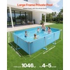image:imageVEVOR Frame Above Ground Swimming Pool 118 x 78 x 30 in Rectangular Steel Metal Frame Large Rectangle Outdoor Backyard Family Pool Easy to Assemble RustResistant 1046 Gallon Water Capacity Blue