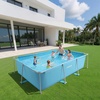 image:imageVEVOR Frame Above Ground Swimming Pool 118 x 78 x 30 in Rectangular Steel Metal Frame Large Rectangle Outdoor Backyard Family Pool Easy to Assemble RustResistant 1046 Gallon Water Capacity Blue
