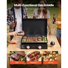 image:imageVEVOR Gas Griddle 2Burner Flat Top Grill 28 inch Grill Plate Foldable Propane Griddle with Wheels 30000 BTU Outdoor Flat Top Grills for PanFrying Grilling StirFrying amp BBQ Pulse IgnitionWith Lid
