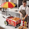 image:imageVEVOR Hot Dog Steamer Cart 1200W Electric Stainless Steel Hot Dog Steam Machine 86203F Temp Adjustable Portable Cart with EyeCatching Umbrella amp Wheels for Bakeries Food Stands Parties