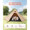 image:imageVEVOR Hot Tent Camping Tipi Hot Tents with Stove Jack Portable Winter Camping Tents with Snow Skirt Easy Setup Waterproof 4 Season Shelter Tents for Fishing Backpacking24 Personsinner Tent