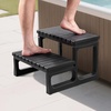 image:imageVEVOR Hot Tub Steps 2Step Spa Outdoor Stairs Heavy Duty 236 inch Wide PP AboveGroundInflatable Pool Ladder with 320 lbs Weight Capacity MultiUse for Porch Patio Deck Campers Black