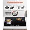 image:imageVEVOR Induction Cooktop 1800W Electric Countertop Burner with 9 Power Settings 2 Burner Touch Control Stove Builtin Induction Cooktop Include 99Min Timer Child Safety Lock Glass Surface30in 4 Burners220V