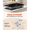 image:imageVEVOR LT477 Built in Electric Ceramic 232 x 205 inch Stove Top 240V Glass Radiant Cooktop with Touch Control Timer amp Child Lock 9 Power Levels for Simmer Steam Slow Cook Fry 24IN 4Burners36 IN5 BurnerTouch Control