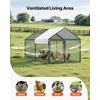 image:imageVEVOR Metal Chicken Coop for 46 Chickens 33 x 66 x 33 ft Small Chicken Cage with Waterproof Cover amp Double Doors Spire Roof Poultry Run Compatible with Wooden Coops for Rabbit Hen Goose Duck