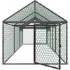 image:imageVEVOR Metal Chicken Coop for 68 Chickens 33 x 98 x 33 ft Small Chicken Cage with Waterproof Cover amp 3 Doors Spire Roof Poultry Run Compatible with Wooden Coops for Rabbit Hen Goose Duck