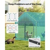 image:imageVEVOR Metal Chicken Coop for 68 Chickens 33 x 98 x 33 ft Small Chicken Cage with Waterproof Cover amp 3 Doors Spire Roof Poultry Run Compatible with Wooden Coops for Rabbit Hen Goose Duck