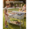 image:imageVEVOR Outdoor Propane Griddle 2 Burners 11600 BTU Each Commercial Stainless Steel Gas Griddle Cart with 4 Lockable Wheels 13 Food Pan EasyGrip Side Handle Ideal for Hot Dogs Burgers amp Meats273638584705