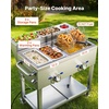 image:imageVEVOR Outdoor Propane Griddle 2 Burners 11600 BTU Each Commercial Stainless Steel Gas Griddle Cart with 4 Lockable Wheels 13 Food Pan EasyGrip Side Handle Ideal for Hot Dogs Burgers amp Meats255940944134
