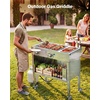 image:imageVEVOR Outdoor Propane Griddle 2 Burners 11600 BTU Each Commercial Stainless Steel Gas Griddle Cart with 4 Lockable Wheels 13 Food Pan EasyGrip Side Handle Ideal for Hot Dogs Burgers amp Meats220535634016