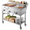 image:imageVEVOR Outdoor Propane Griddle 2 Burners 11600 BTU Each Commercial Stainless Steel Gas Griddle Cart with 4 Lockable Wheels 13 Food Pan EasyGrip Side Handle Ideal for Hot Dogs Burgers amp Meats255938584705