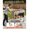 image:imageVEVOR Outdoor Propane Griddle 2 Burners 11600 BTU Each Commercial Stainless Steel Gas Griddle Cart with 4 Lockable Wheels 13 Food Pan EasyGrip Side Handle Ideal for Hot Dogs Burgers amp Meats220535634016