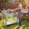 image:imageVEVOR Outdoor Propane Griddle 2 Burners 11600 BTU Each Commercial Stainless Steel Gas Griddle Cart with 4 Lockable Wheels 13 Food Pan EasyGrip Side Handle Ideal for Hot Dogs Burgers amp Meats255940944134