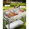 image:imageVEVOR Outdoor Propane Griddle 2 Burners 11600 BTU Each Commercial Stainless Steel Gas Griddle Cart with 4 Lockable Wheels 13 Food Pan EasyGrip Side Handle Ideal for Hot Dogs Burgers amp Meats255938584705
