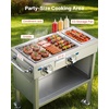 image:imageVEVOR Outdoor Propane Griddle 2 Burners 11600 BTU Each Commercial Stainless Steel Gas Griddle Cart with 4 Lockable Wheels 13 Food Pan EasyGrip Side Handle Ideal for Hot Dogs Burgers amp Meats220535634016