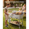 image:imageVEVOR Outdoor Propane Griddle 2 Burners 11600 BTU Each Commercial Stainless Steel Gas Griddle Cart with 4 Lockable Wheels 13 Food Pan EasyGrip Side Handle Ideal for Hot Dogs Burgers amp Meats255940944134