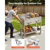 image:imageVEVOR Outdoor Propane Griddle 2 Burners 11600 BTU Each Commercial Stainless Steel Gas Griddle Cart with 4 Lockable Wheels 13 Food Pan EasyGrip Side Handle Ideal for Hot Dogs Burgers amp Meats255940944134