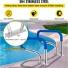 image:imageVEVOR Pool Rail 48 x 32 inch Pool Handrail 220 lbs Load Capacity Heavy Duty Stainless Steel Swimming Handrail Seamless Welding Recessed or Base Mount for Poolside Water Parks Spa Centers32x225 Inch