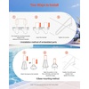 image:imageVEVOR Pool Rail 48 x 32 inch Pool Handrail 220 lbs Load Capacity Heavy Duty Stainless Steel Swimming Handrail Seamless Welding Recessed or Base Mount for Poolside Water Parks Spa Centers54x32 Inch