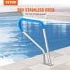 image:imageVEVOR Pool Rail 48 x 32 inch Pool Handrail 220 lbs Load Capacity Heavy Duty Stainless Steel Swimming Handrail Seamless Welding Recessed or Base Mount for Poolside Water Parks Spa Centers39x32 Inch