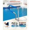 image:imageVEVOR Pool Rail 48 x 32 inch Pool Handrail 220 lbs Load Capacity Heavy Duty Stainless Steel Swimming Handrail Seamless Welding Recessed or Base Mount for Poolside Water Parks Spa Centers30x22 Inch