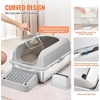image:imageVEVOR Stainless Steel Cat Litter Box with Lid XL Extra Large Enclosed Cat Box for Big Cats High Sides Metal Litter Box Anti LeakageOdorFree amp Easy CleaningInclude Scoop amp Foot BoardLight grey