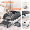 image:imageVEVOR Stainless Steel Cat Litter Box with Lid XL Extra Large Enclosed Cat Box for Big Cats High Sides Metal Litter Box Anti LeakageOdorFree amp Easy CleaningInclude Scoop amp Foot BoardDark grey
