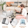 image:imageVEVOR Stainless Steel Cat Litter Box with Lid XL Extra Large Enclosed Cat Box for Big Cats High Sides Metal Litter Box Anti LeakageOdorFree amp Easy CleaningInclude Scoop amp Foot BoardSilver