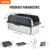 image:imageVEVOR Stainless Steel Cat Litter Box with Lid XL Extra Large Enclosed Cat Box for Big Cats High Sides Metal Litter Box Anti LeakageOdorFree amp Easy CleaningInclude Scoop amp Foot BoardDark grey