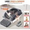 image:imageVEVOR Stainless Steel Cat Litter Box with Lid XL Extra Large Enclosed Cat Box for Big Cats High Sides Metal Litter Box Anti LeakageOdorFree amp Easy CleaningInclude Scoop amp Foot BoardDark grey