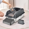 image:imageVEVOR Stainless Steel Cat Litter Box with Lid XL Extra Large Enclosed Cat Box for Big Cats High Sides Metal Litter Box Anti LeakageOdorFree amp Easy CleaningInclude Scoop amp Foot BoardDark grey