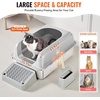 image:imageVEVOR Stainless Steel Cat Litter Box with Lid XL Extra Large Enclosed Cat Box for Big Cats High Sides Metal Litter Box Anti LeakageOdorFree amp Easy CleaningInclude Scoop amp Foot BoardLight grey