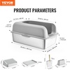 image:imageVEVOR Stainless Steel Cat Litter Box with Lid XL Extra Large Enclosed Cat Box for Big Cats High Sides Metal Litter Box Anti LeakageOdorFree amp Easy CleaningInclude Scoop amp Foot BoardLight grey
