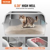 image:imageVEVOR Stainless Steel Cat Litter Box with Lid XL Extra Large Enclosed Cat Box for Big Cats High Sides Metal Litter Box Anti LeakageOdorFree amp Easy CleaningInclude Scoop amp Foot BoardLight grey