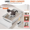 image:imageVEVOR Stainless Steel Cat Litter Box with Lid XL Extra Large Enclosed Cat Box for Big Cats High Sides Metal Litter Box Anti LeakageOdorFree amp Easy CleaningInclude Scoop amp Foot BoardSilver