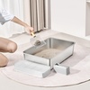 image:imageVEVOR Stainless Steel Cat Litter Box with Lid XL Extra Large Enclosed Cat Box for Big Cats High Sides Metal Litter Box Anti LeakageOdorFree amp Easy CleaningInclude Scoop amp Foot BoardSilver