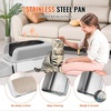 image:imageVEVOR Stainless Steel Cat Litter Box with Lid XL Extra Large Enclosed Cat Box for Big Cats High Sides Metal Litter Box Anti LeakageOdorFree amp Easy CleaningInclude Scoop amp Foot BoardLight grey