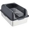 image:imageVEVOR Stainless Steel Cat Litter Box with Lid XL Extra Large Enclosed Cat Box for Big Cats High Sides Metal Litter Box Anti LeakageOdorFree amp Easy CleaningInclude Scoop amp Foot BoardDark grey