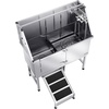 image:imageVEVOR Stainless Steel Dog Washing Station 50 inch Pet Grooming Tub wRamp PE Water Filter Board Faucet amp Showerhead amp Soap Holder Dog Bathtub for Large amp Medium amp Small Pets Left Door