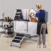image:imageVEVOR Stainless Steel Dog Washing Station 50 inch Pet Grooming Tub wRamp PE Water Filter Board Faucet amp Showerhead amp Soap Holder Dog Bathtub for Large amp Medium amp Small Pets Left Door