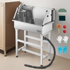 image:imageVEVOR Stainless Steel Dog Washing Station Professional 50 inch Pet Grooming Tub wStairs PE Water Filter Board Faucet amp Showerhead amp Soap Holder Bathtub for Large amp Medium amp Small Pets Left Door34 inch