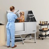 image:imageVEVOR Stainless Steel Dog Washing Station Professional 50 inch Pet Grooming Tub wStairs PE Water Filter Board Faucet amp Showerhead amp Soap Holder Bathtub for Large amp Medium amp Small Pets Left Door50 inch