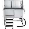 image:imageVEVOR Stainless Steel Dog Washing Station Professional 50 inch Pet Grooming Tub wStairs PE Water Filter Board Faucet amp Showerhead amp Soap Holder Bathtub for Large amp Medium amp Small Pets Left Door50 inch