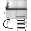 image:imageVEVOR Stainless Steel Dog Washing Station Professional 50 inch Pet Grooming Tub wStairs PE Water Filter Board Faucet amp Showerhead amp Soap Holder Bathtub for Large amp Medium amp Small Pets Left Door50 inch