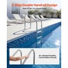 image:imageVEVOR Swimming Pool Ladder 3Step Stairs with Double Handrails NonSlip Heavy Duty Wide Steps Stainless Steel Frame 265 lbs Capacity for 4854 in Inground Pools EntryExits Indoor amp Outdoor3Step