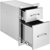 image:imageHappybuy Outdoor Kitchen Drawers 13 W x 204 H x 208 D Flush Mount Double BBQ Access Drawers with Stainless Steel Handle Perfect for BBQ Islands and Patio Grill Stations