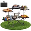 image:imageVEVOR Camping Kitchen Table SlimFold Cook Station Portable Folding Table with 4 Side Tables Heat Resistant Tabletop and Carrying Bag Ideal for Outdoor Picnics BBQs Camping RV Traveling